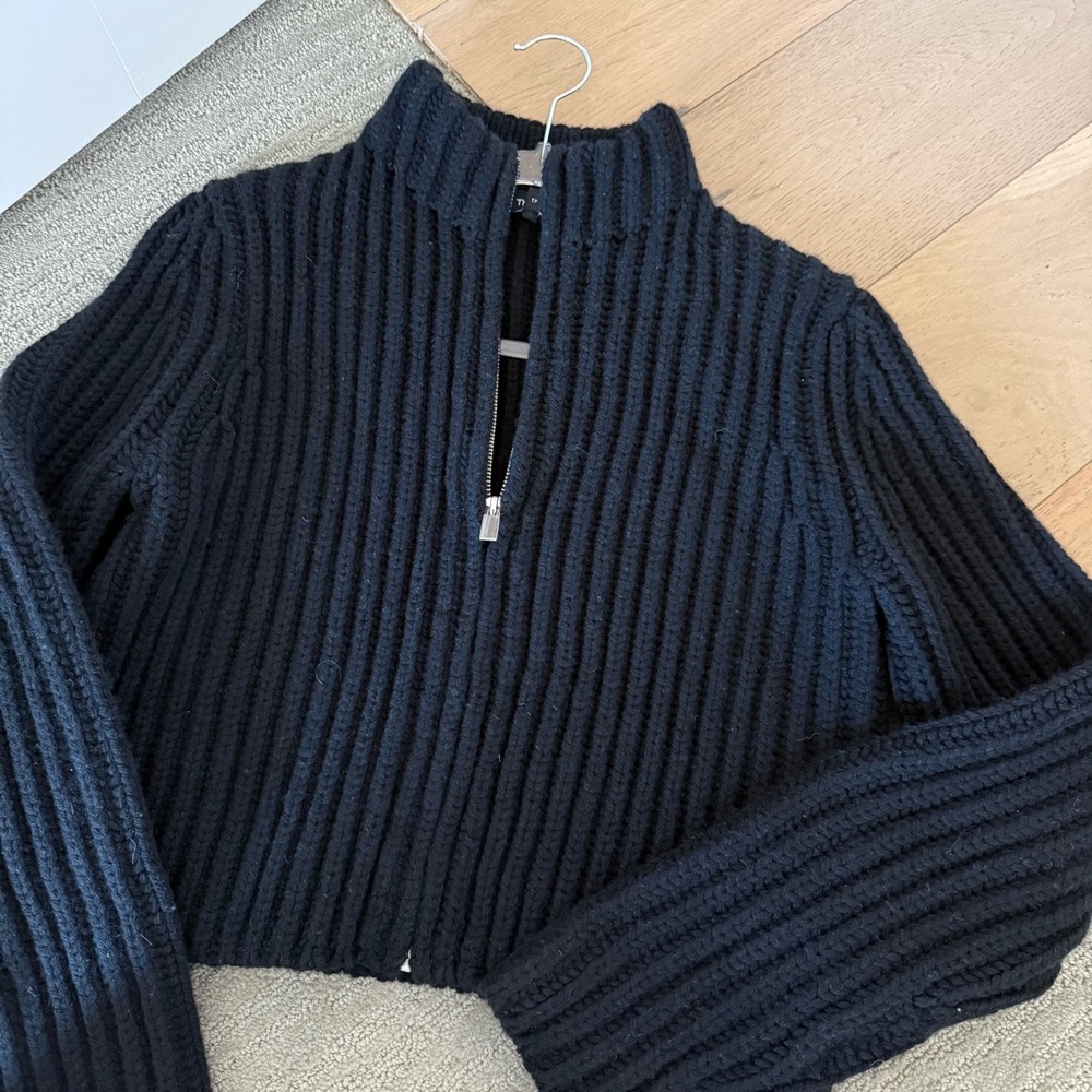 THEORY Wool Cashmere Zip-Up Cardigan - Picture 7 of 9